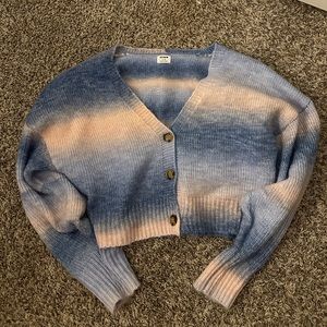 Cotton candy colored button sweater